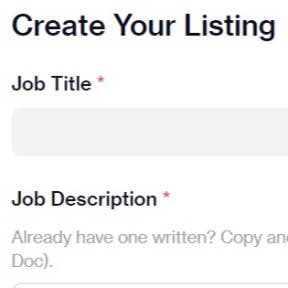 Create your listing.