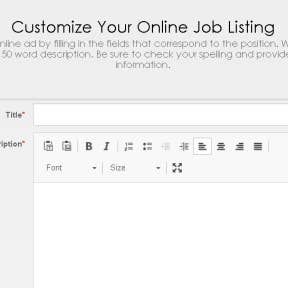 Create your matching online job post.