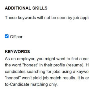 List additional skills.