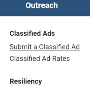 Click on "Submit a Classified Ad."