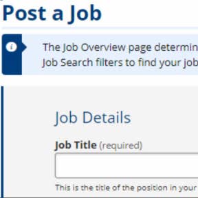 Create and post your job.