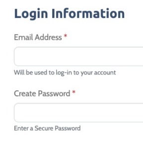 Create your account.