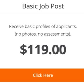 Select a job posting package.