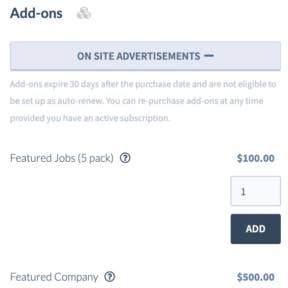 Select optional add-ons.