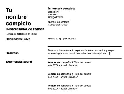 Descarga Currículo