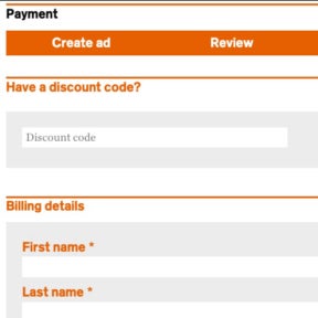 Enter your billing details.