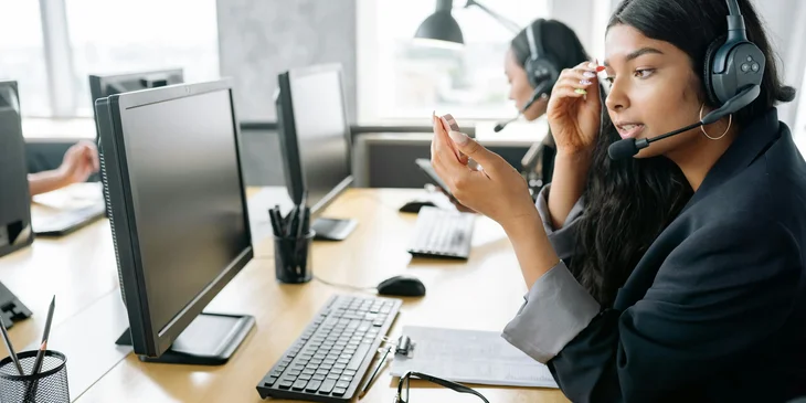 A dispatcher handling an emergency call.