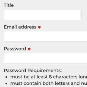 Create your account.