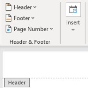 Don't use headers or footers.