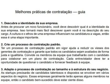 Guia de melhores práticas de contratação