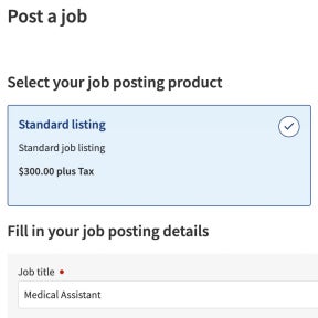 Create your job post.