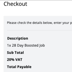 Complete the payment and post you job.