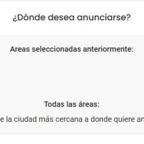 Selecciona un área.