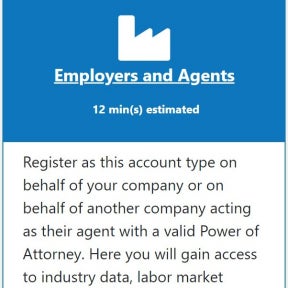 Register your employers account.