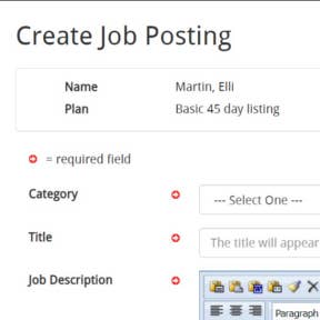 Create and publish your job ad.