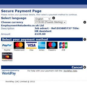 Complete the payment and post your job ad.