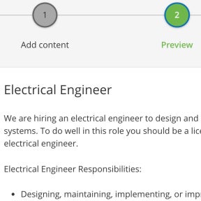 Preview your job post.