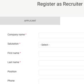 Register as a recruiter.