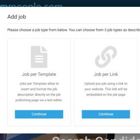 Select a job type.