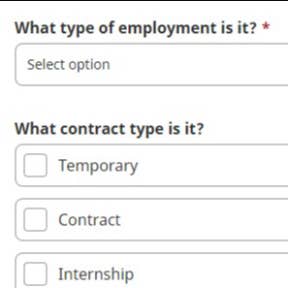 Fill in your job details.