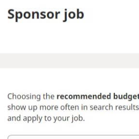 Choose whether to sponsor your job.