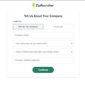 Enter information about your company.