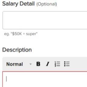 Enter the job information.