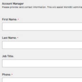 Enter your account manager information.