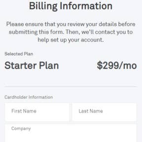 Enter your billing information.