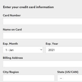Enter your credit card information.