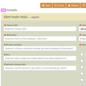 Enter your job details.