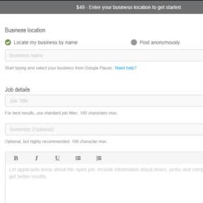 Enter your job details.