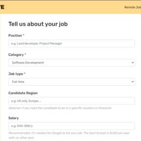 Enter your job details.
