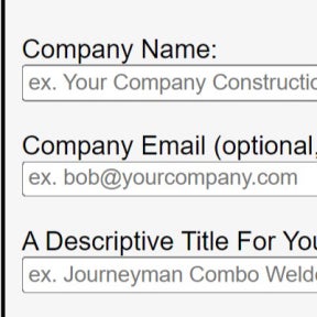 Enter your job details.