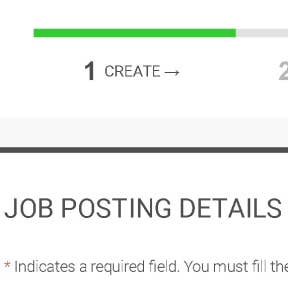 Enter your job posting details.