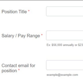 Enter your job posting details.