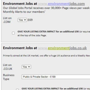 Choose a job posting package.