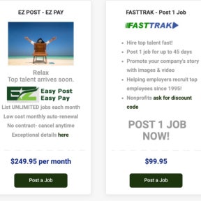 Select a job posting package.