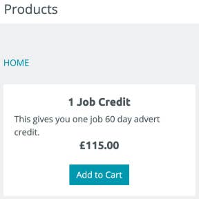 Choose a job credit package.
