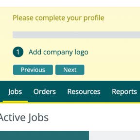 Set up your company profile.