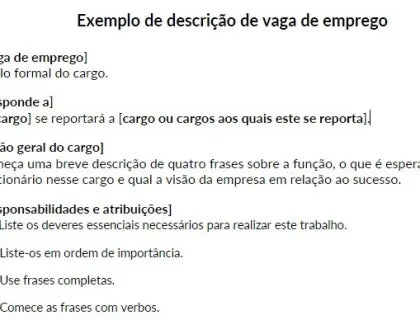 Download do exemplo de descrição de vaga de emprego