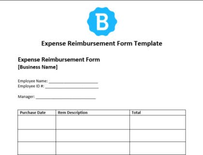Expense Reimbursement Form