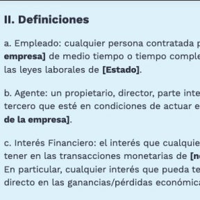 Explica intereses relevantes.