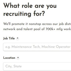 Enter information about the job.