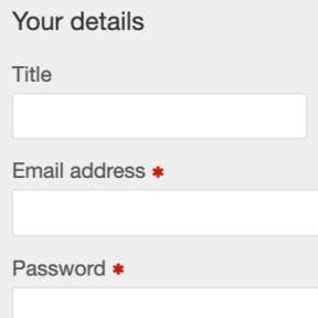 Create your account.