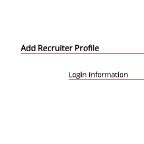 Fill in the "Add Recruiter Profile" form.