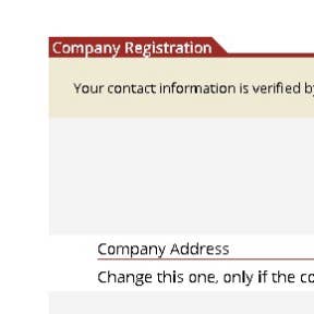 Fill in the "Company Registration" form.