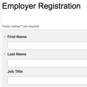 Fill in the employer registration form.