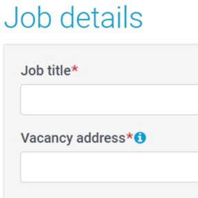 Fill in the job details.