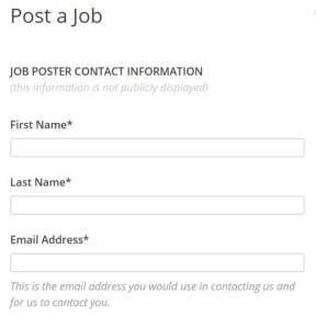 Fill in the job posting information.